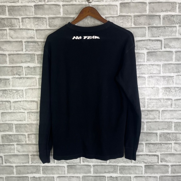 vtg Y2K NO FEAR Black Thermal Long Sleeve Skull Snake Graphic T-Shirt Men Small - Picture 4 of 7